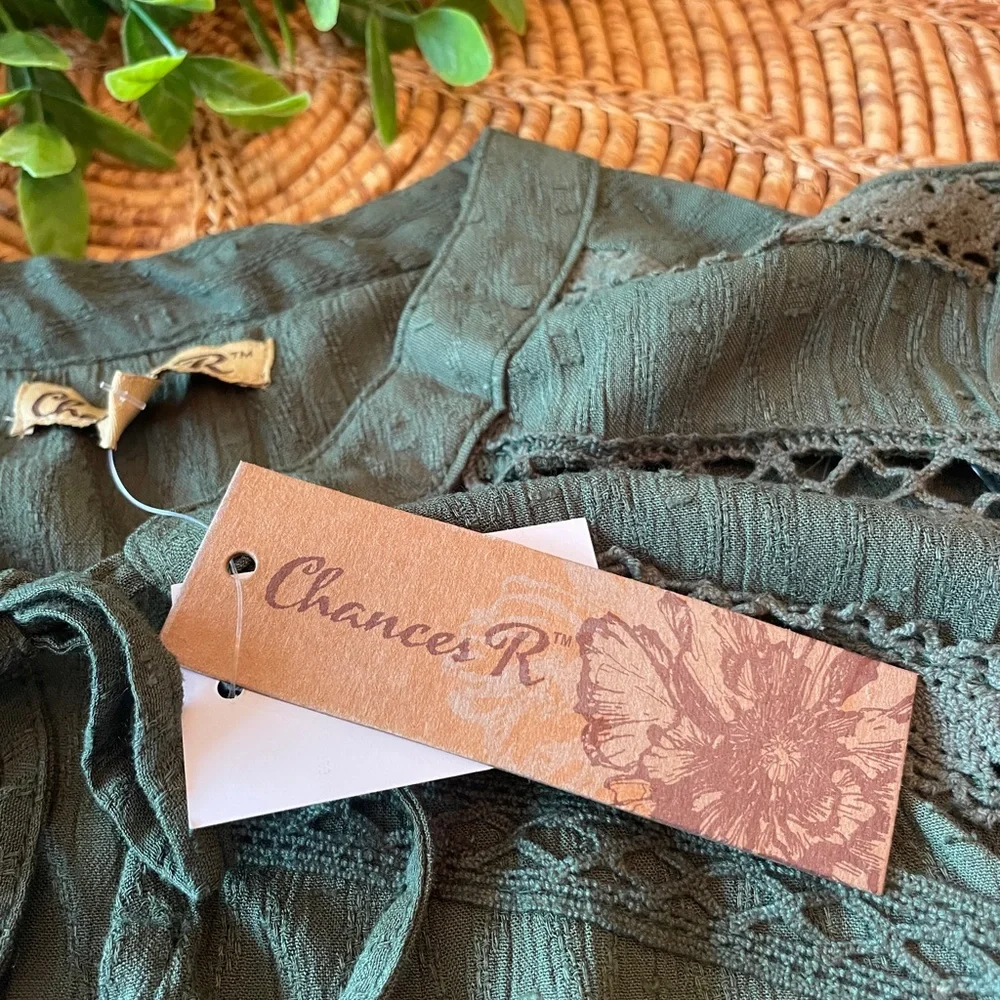Green Ruffled Women's Dress - Picture 10 of 11